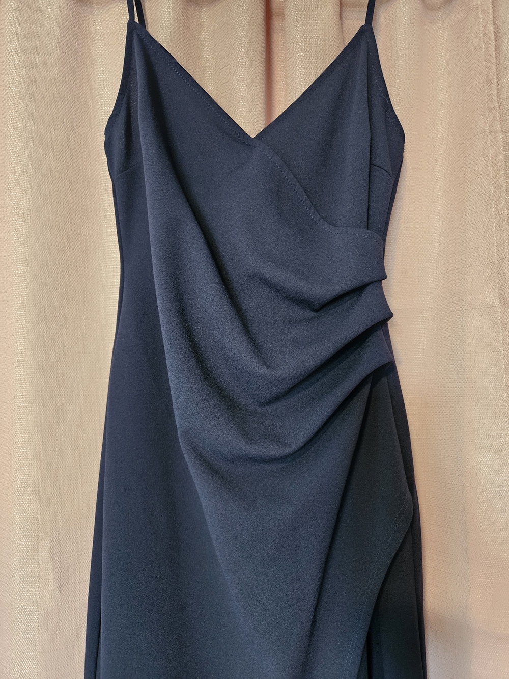 Lulu's Sweetest Admirer Navy Blue Ruched Surplice Maxi Slip Dress - Picture 3 of 13